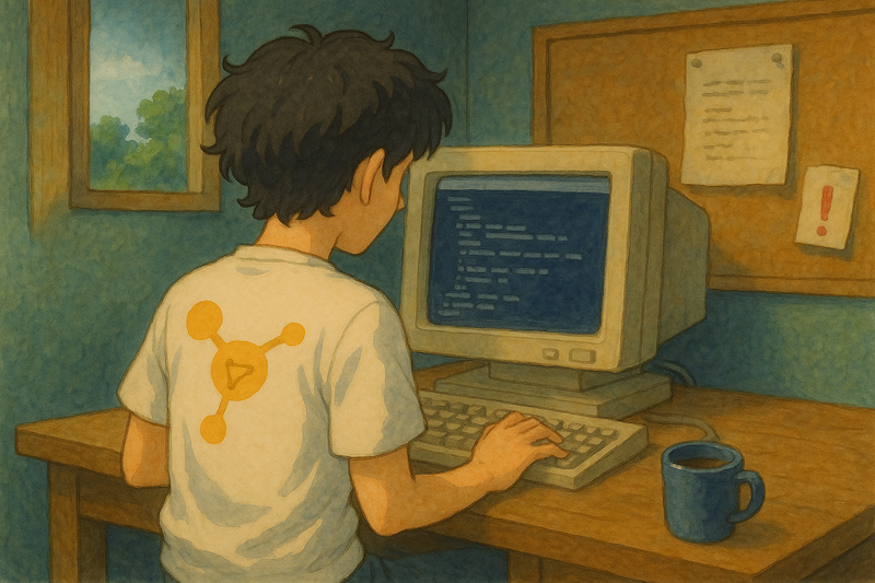 Datum Boy Working On Desktop PC